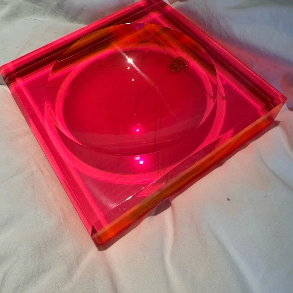 Iridescent Pink Orange Acrylic Tray